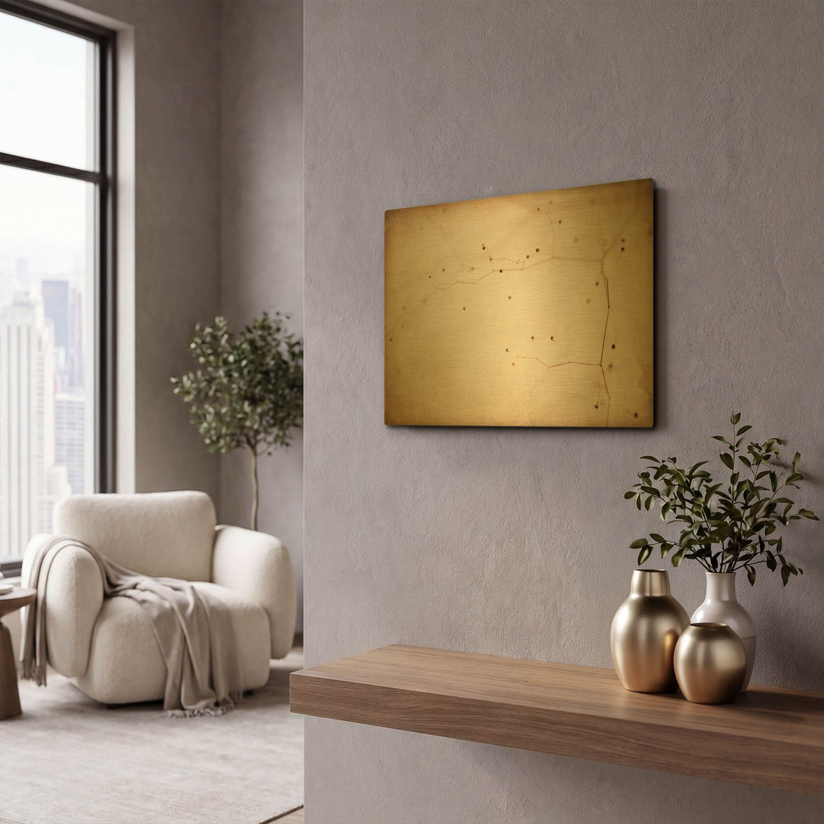 'Desert Afterlife 1B' By Jessica Rogers Gold Metal Wall Art