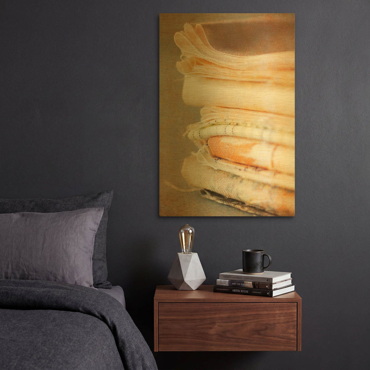 'Fabric Stash' By Jessica Rogers Gold Metal Wall Art