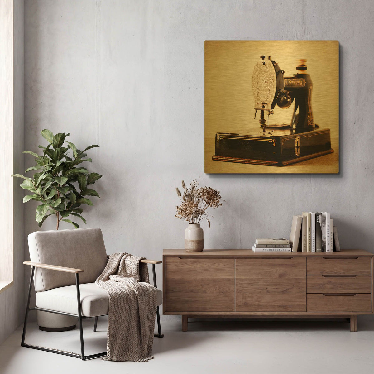 'Featherweight' By Jessica Rogers Gold Metal Wall Art