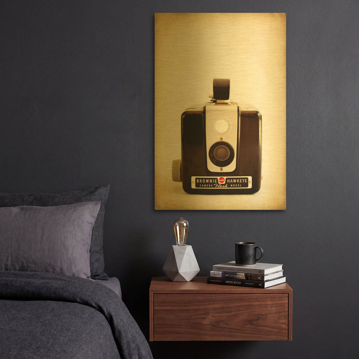 'Flash Model' By Jessica Rogers Gold Metal Wall Art