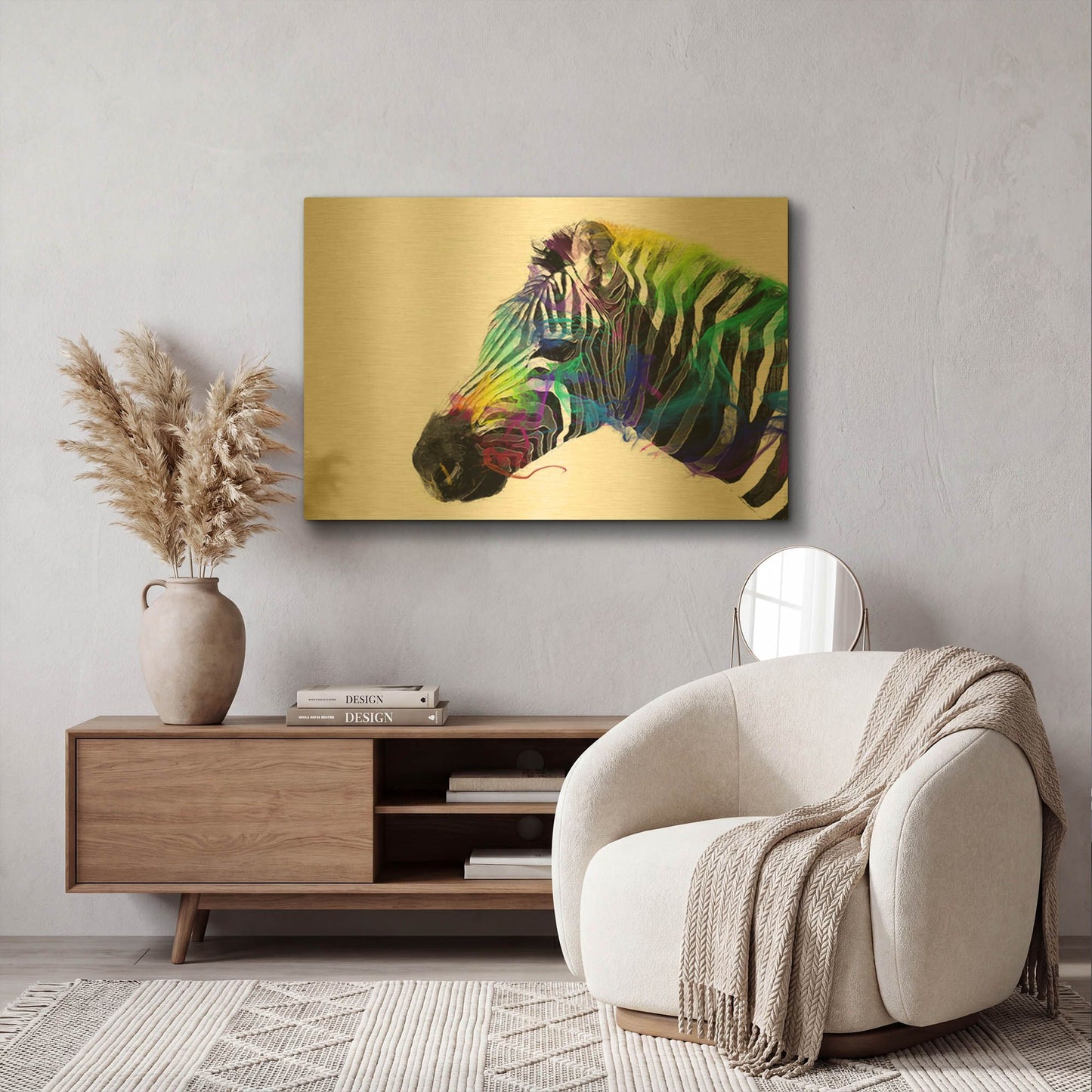 'Zebra' By Karen Smith Gold Metal Wall Art