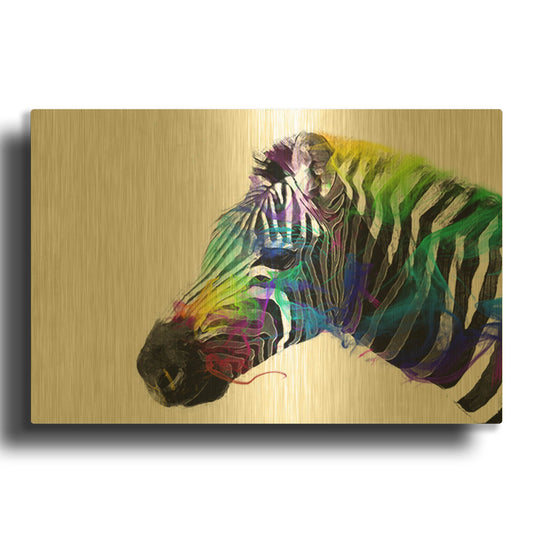 'Zebra' By Karen Smith Gold Metal Wall Art