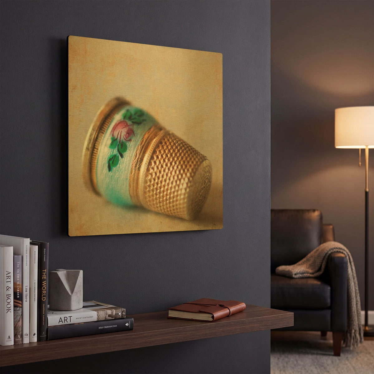 'Heirloom Thimble' By Jessica Rogers Gold Metal Wall Art