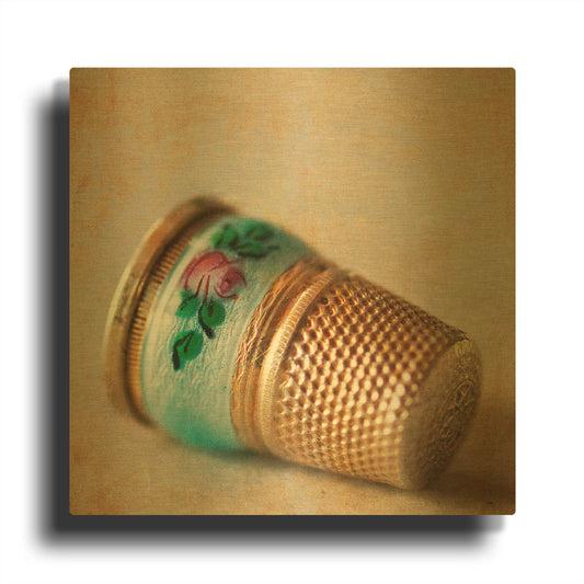 'Heirloom Thimble' By Jessica Rogers Gold Metal Wall Art