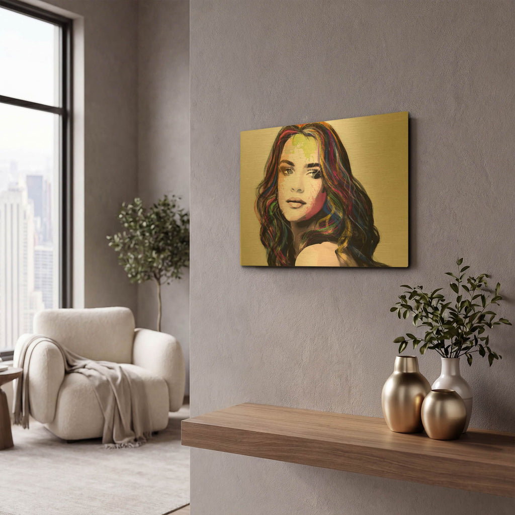 'Girl in Colour' By Karen Smith Gold Metal Wall Art
