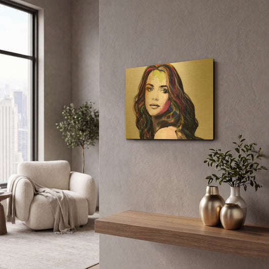 'Girl in Colour' By Karen Smith Gold Metal Wall Art
