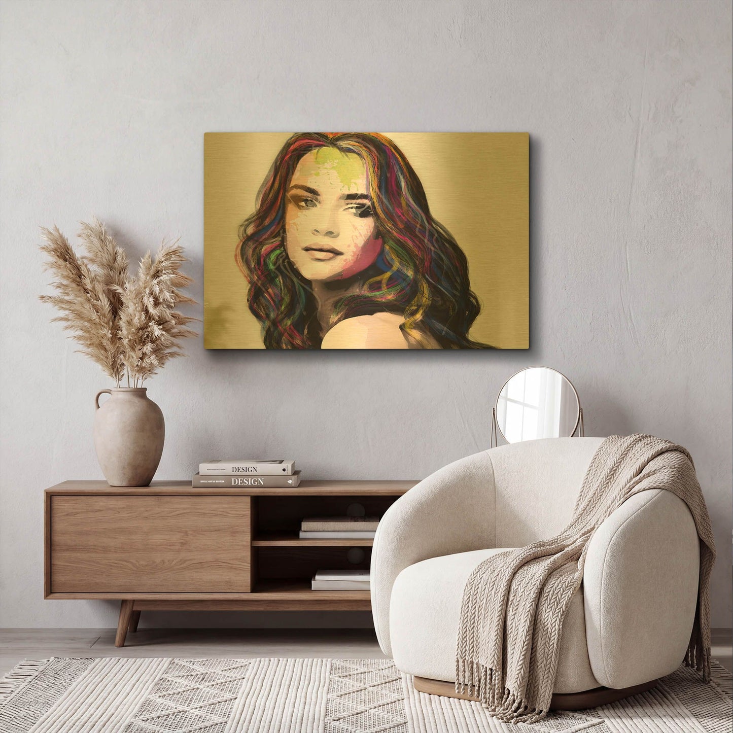 'Girl in Colour' By Karen Smith Gold Metal Wall Art