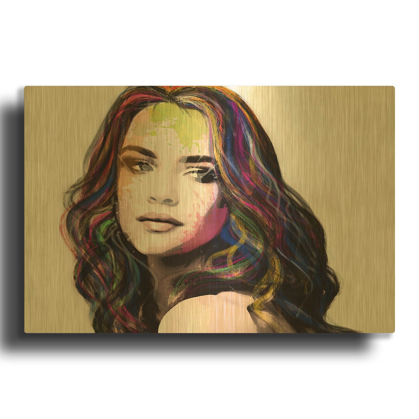 'Girl in Colour' By Karen Smith Gold Metal Wall Art