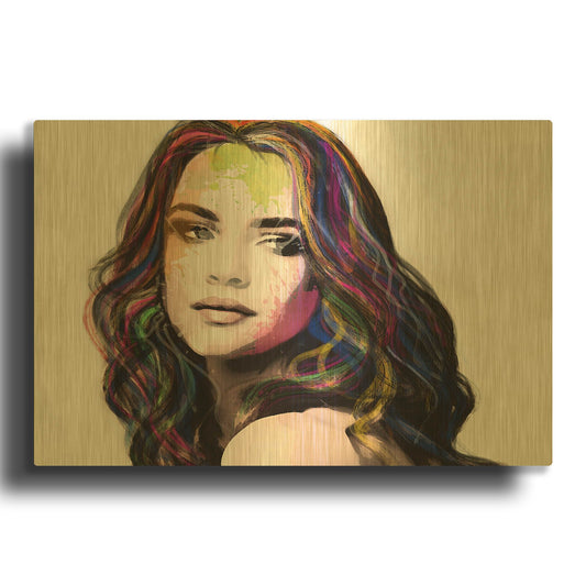 'Girl in Colour' By Karen Smith Gold Metal Wall Art