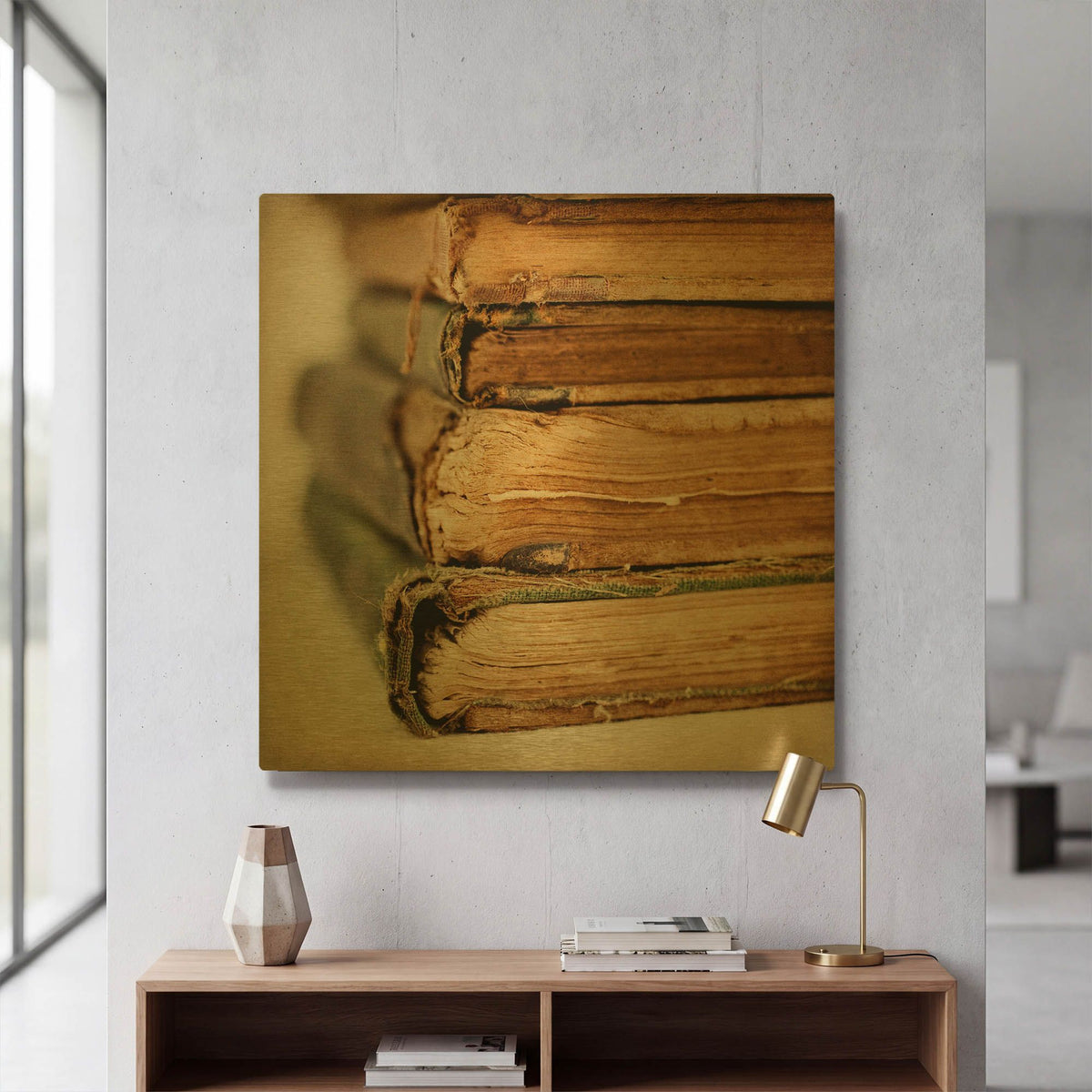 'In The Stacks' By Jessica Rogers Gold Metal Wall Art