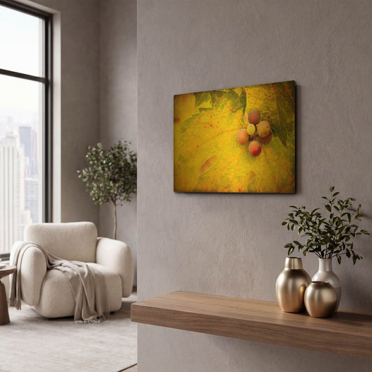 'Leaf And Cluster 1' By Jessica Rogers Gold Metal Wall Art