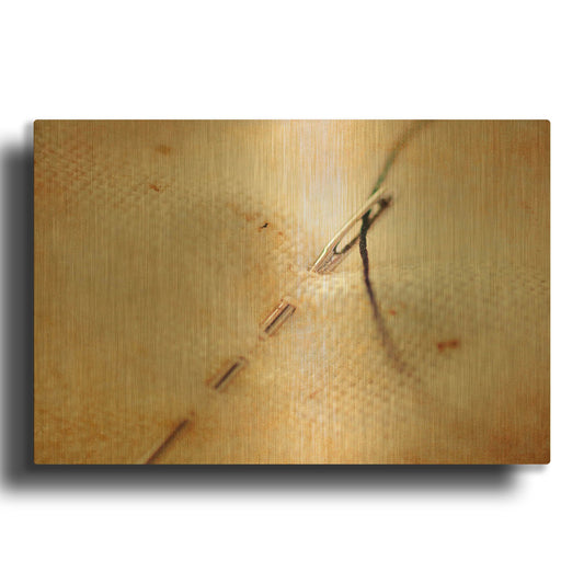 'Needle And Thread' By Jessica Rogers Gold Metal Wall Art