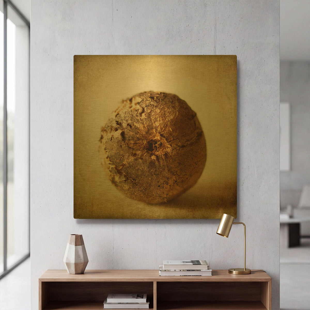'Oak Pods 5' By Jessica Rogers Gold Metal Wall Art