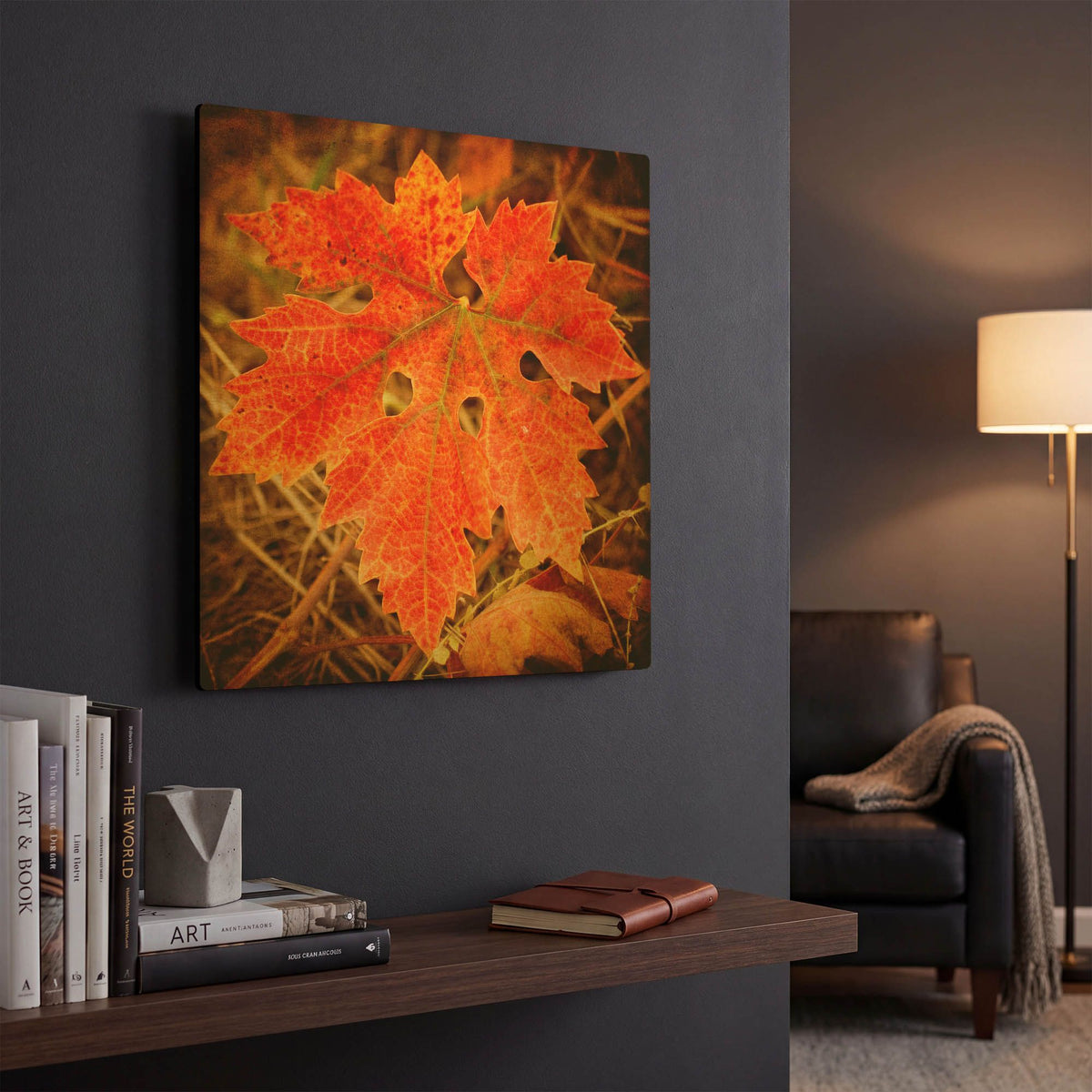 'Ochre Foliage' By Jessica Rogers Gold Metal Wall Art