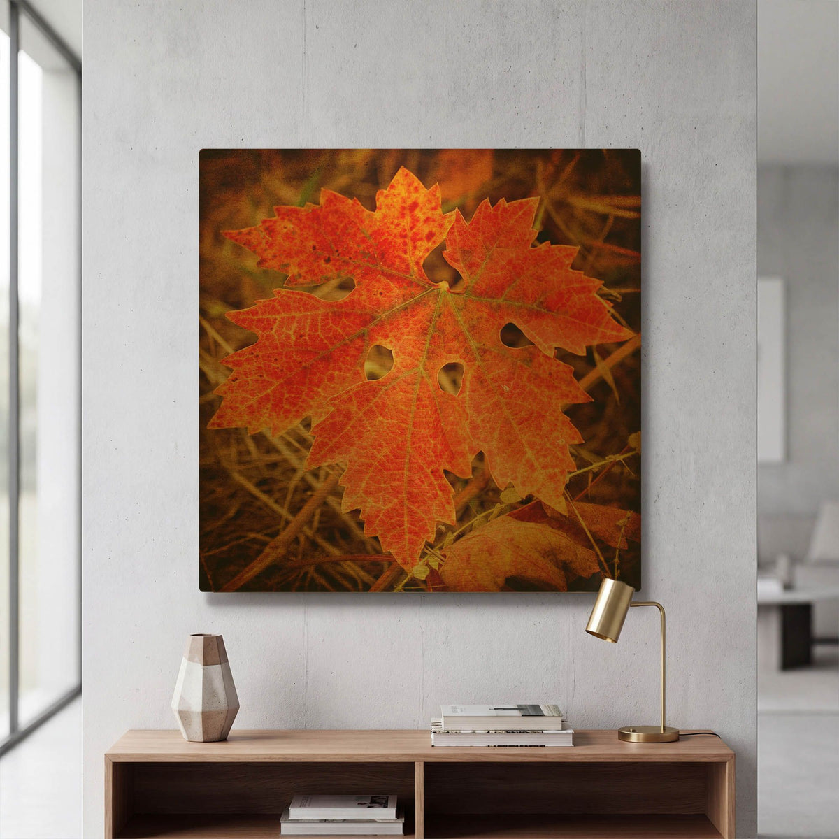 'Ochre Foliage' By Jessica Rogers Gold Metal Wall Art