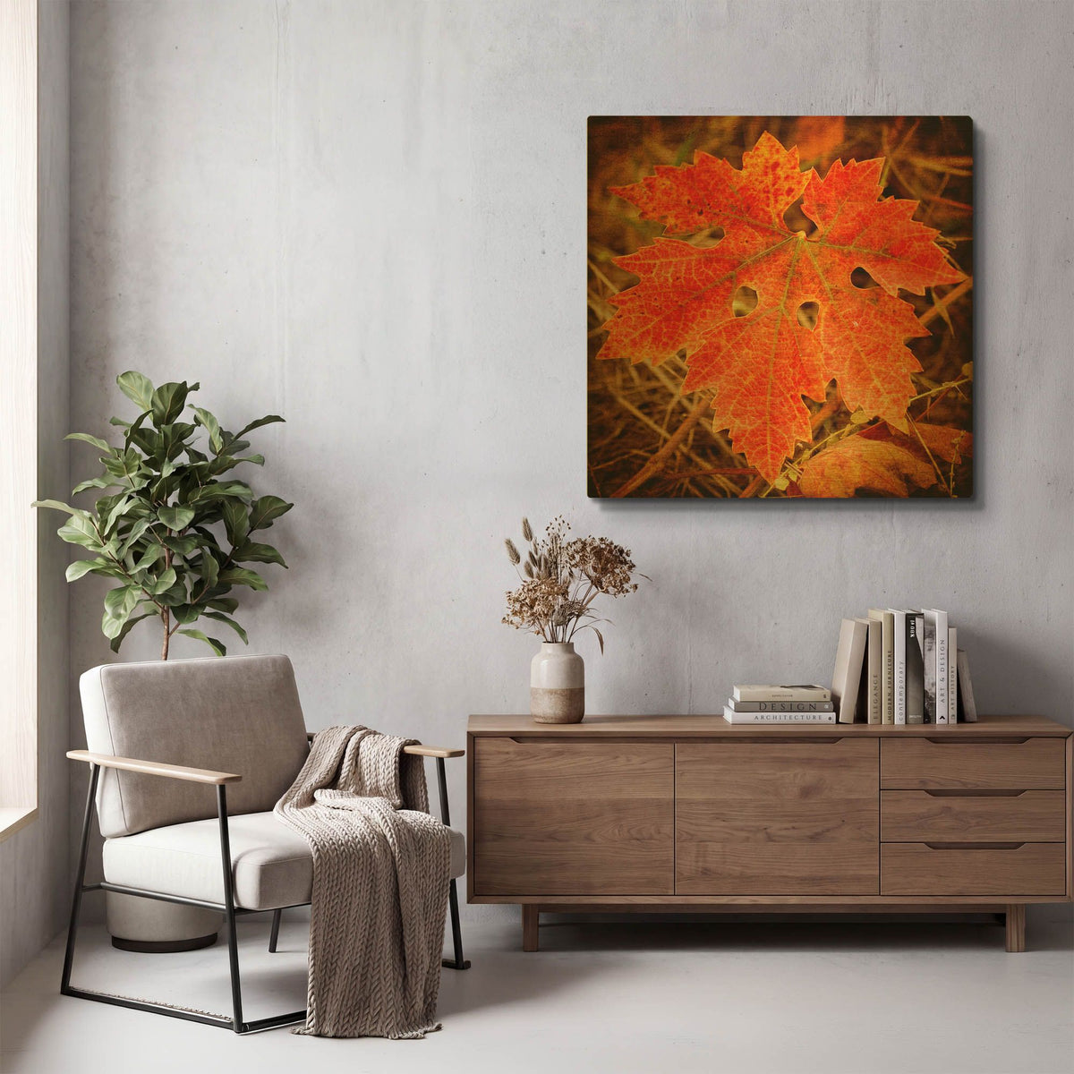 'Ochre Foliage' By Jessica Rogers Gold Metal Wall Art