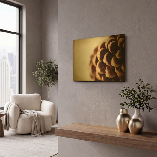 'Pine Cone' By Jessica Rogers Gold Metal Wall Art