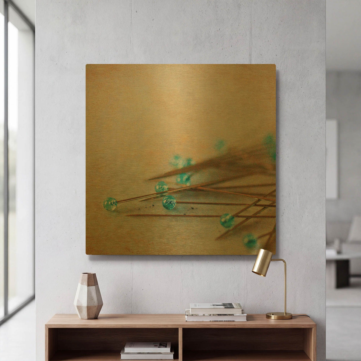 'Pins' By Jessica Rogers Gold Metal Wall Art