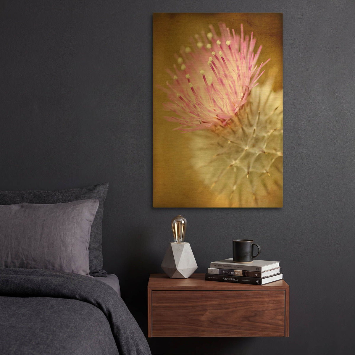 'Thistle Bloom' By Jessica Rogers Gold Metal Wall Art