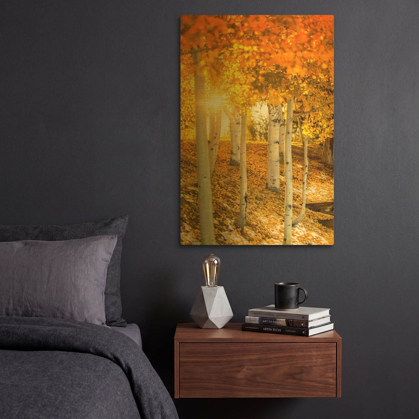 'Aspen Glow' By Jonathan Ross Gold Metal Wall Art
