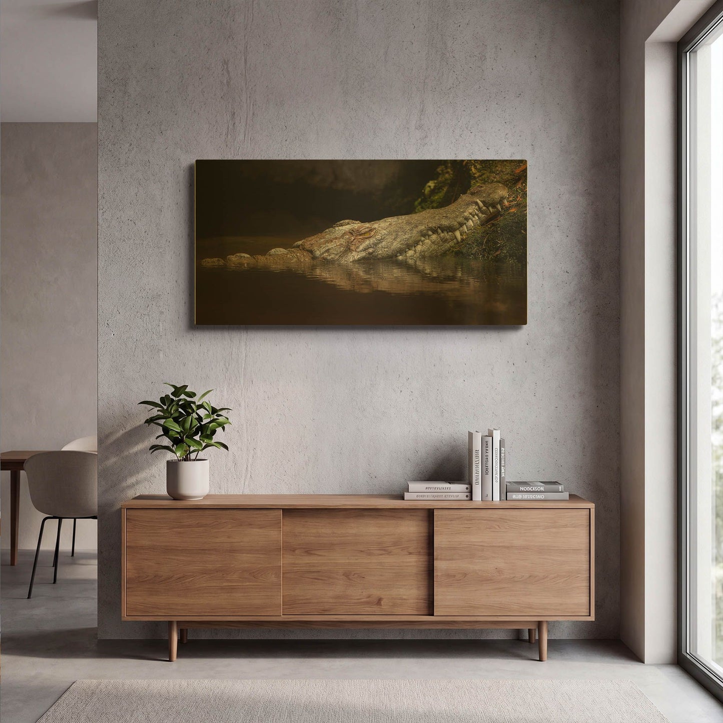 'Crocodile Smile' By Jonathan Ross Gold Metal Wall Art