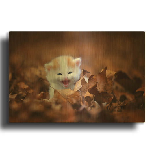 'Crying In The Leaves' By Jonathan Ross Gold Metal Wall Art