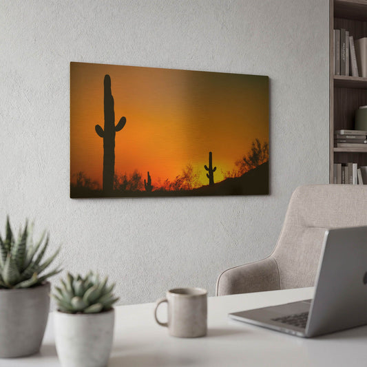 'Desert Sunset' By Jonathan Ross Gold Metal Wall Art