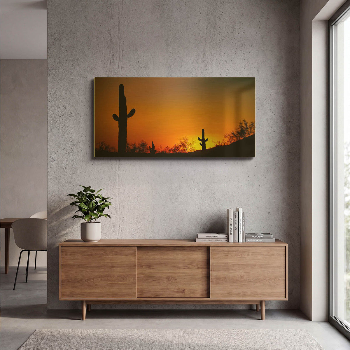 'Desert Sunset' By Jonathan Ross Gold Metal Wall Art