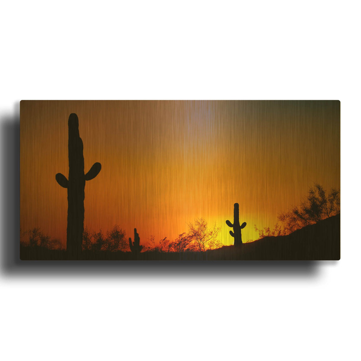 'Desert Sunset' By Jonathan Ross Gold Metal Wall Art