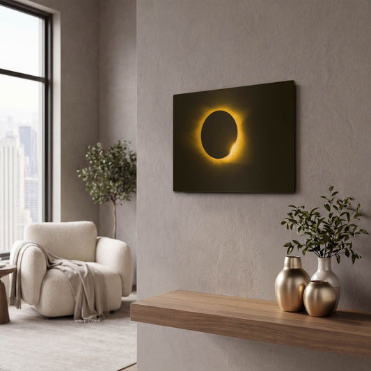 'Diamond Ring Eclipse' By Jonathan Ross Gold Metal Wall Art