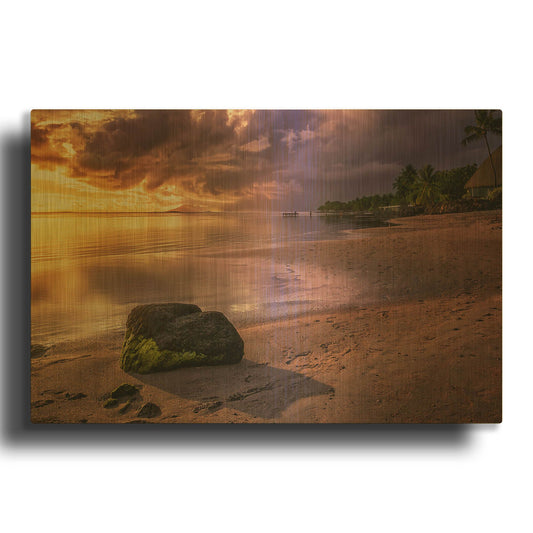 'Island Sunset' By Jonathan Ross Gold Metal Wall Art