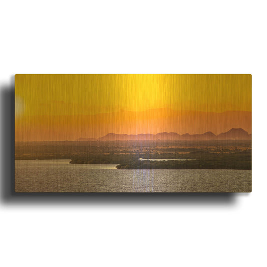 'Islands In The Sunset' By Jonathan Ross Gold Metal Wall Art