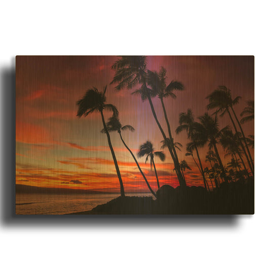 'Maui Sunset' By Jonathan Ross Gold Metal Wall Art
