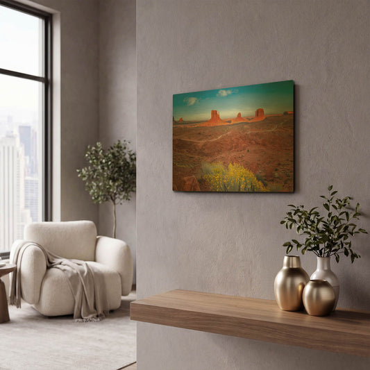 'Monument Valley' By Jonathan Ross Gold Metal Wall Art