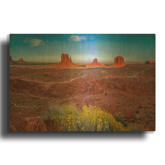 'Monument Valley' By Jonathan Ross Gold Metal Wall Art