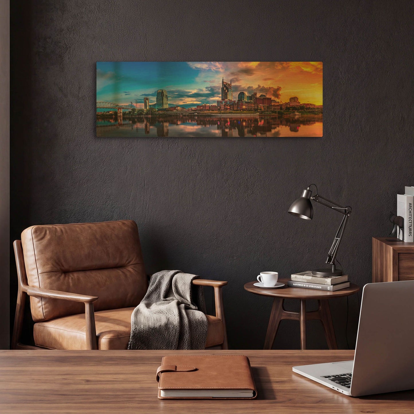 'Nashvile After The Storm' By Jonathan Ross Gold Metal Wall Art