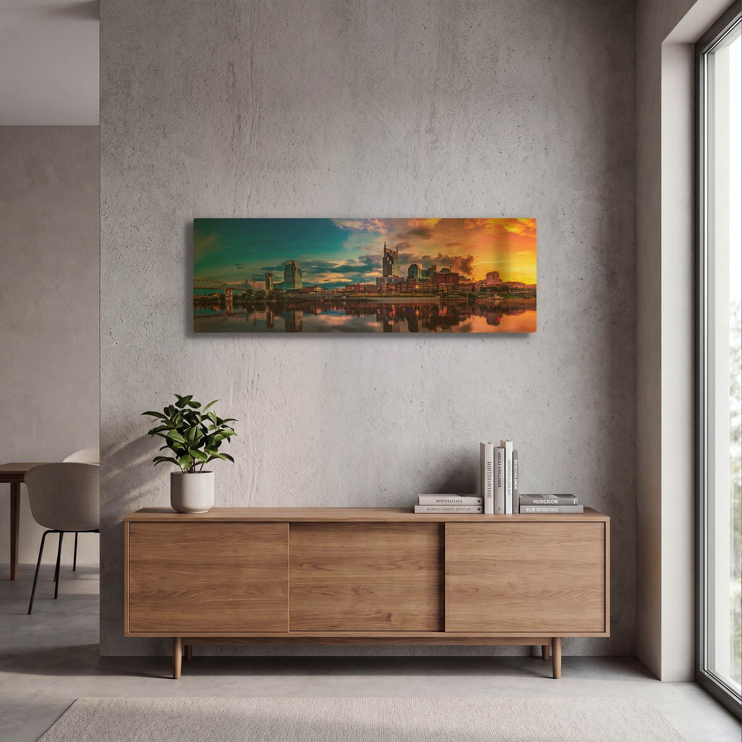 'Nashvile After The Storm' By Jonathan Ross Gold Metal Wall Art