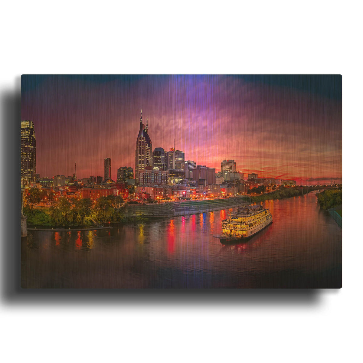 'Nashvile Glow' By Jonathan Ross Gold Metal Wall Art