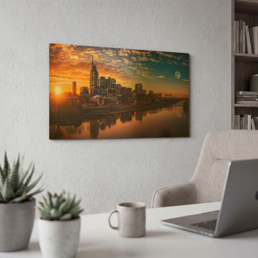 'Nashville Sunset' By Jonathan Ross Gold Metal Wall Art