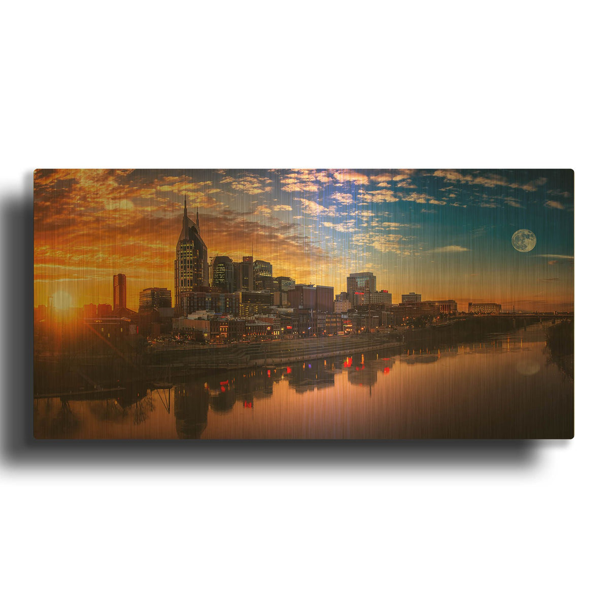 'Nashville Sunset' By Jonathan Ross Gold Metal Wall Art