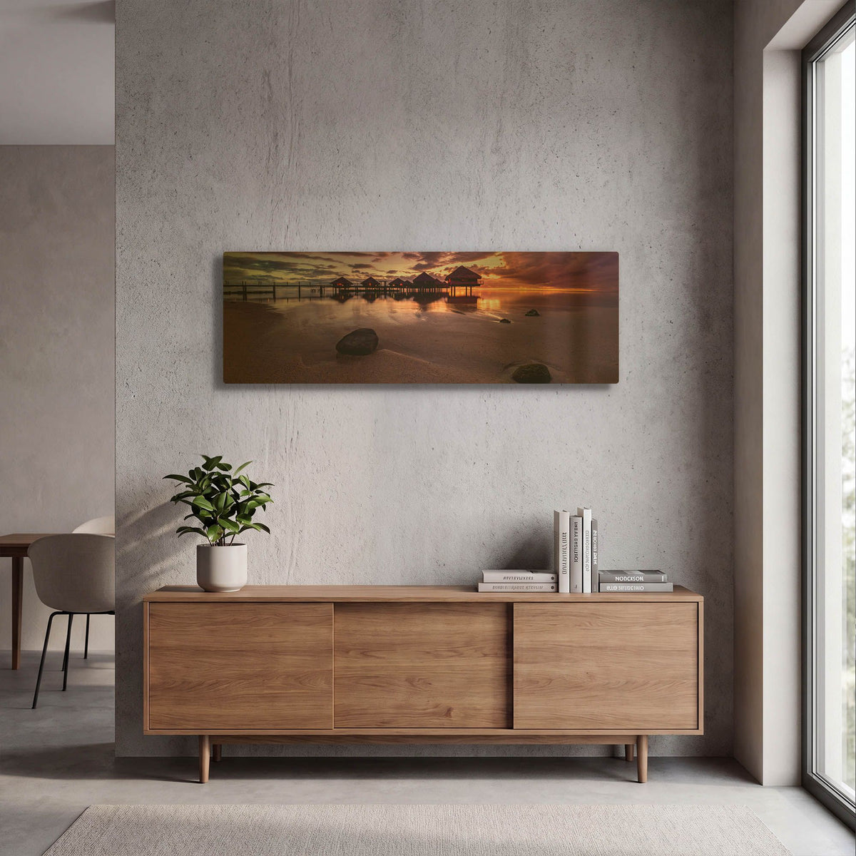 'Sundown In The South Pacific' By Jonathan Ross Gold Metal Wall Art