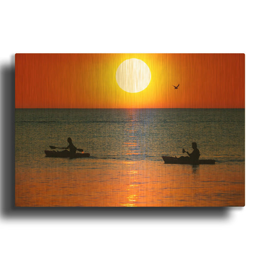 'Sunset Excursion' By Jonathan Ross Gold Metal Wall Art