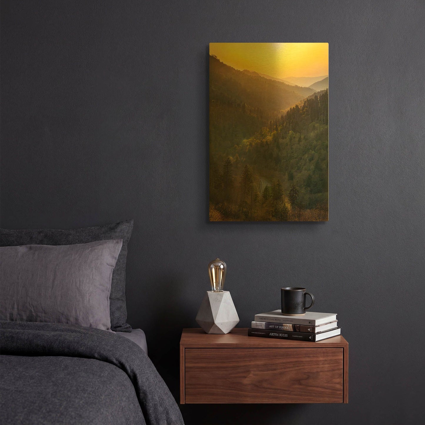 'Sunset Valley In The Smokies' By Jonathan Ross Gold Metal Wall Art