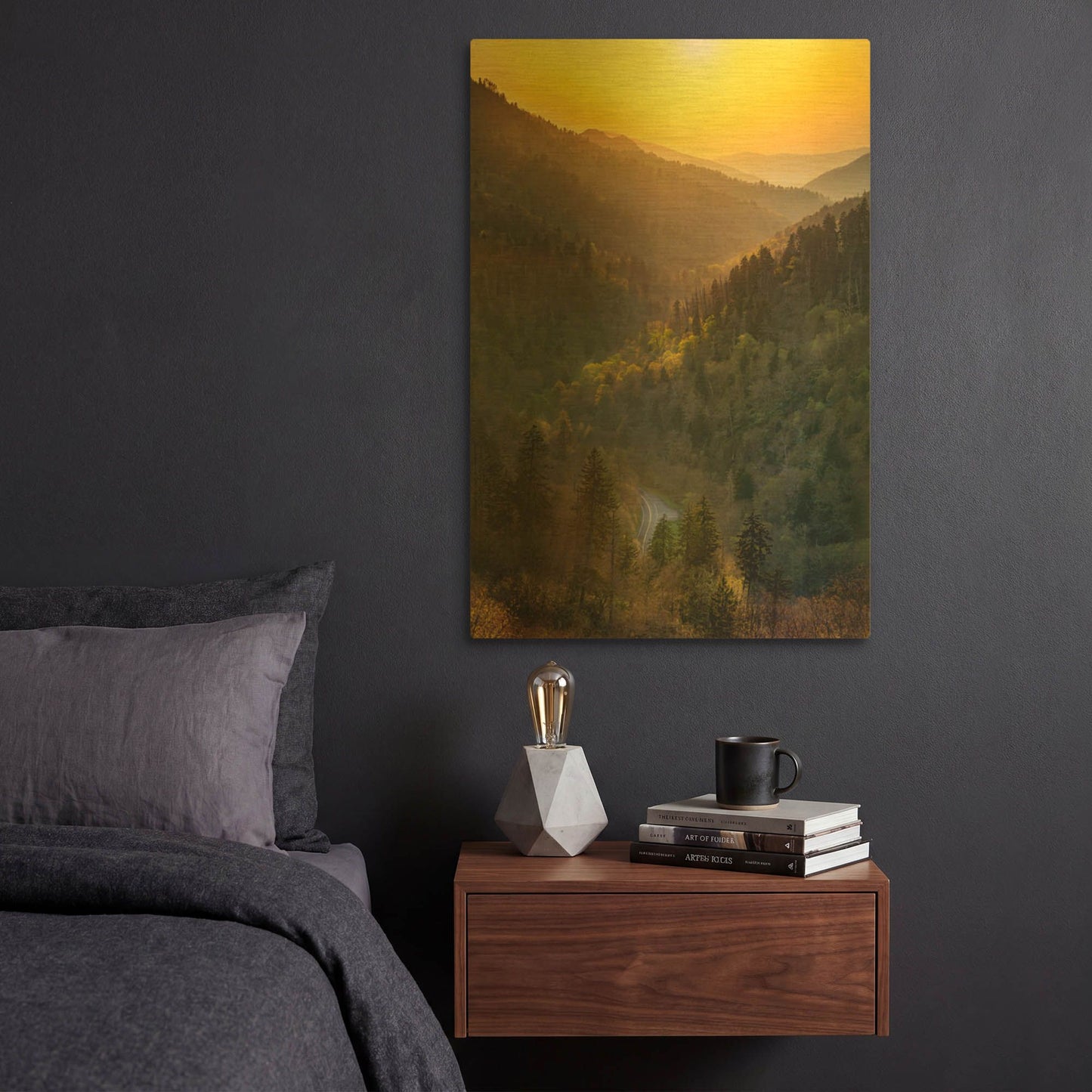 'Sunset Valley In The Smokies' By Jonathan Ross Gold Metal Wall Art