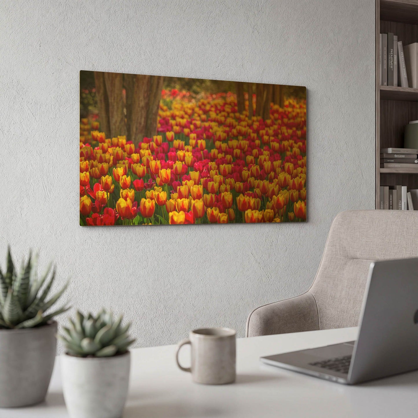 'Tulip Sea' By Jonathan Ross Gold Metal Wall Art