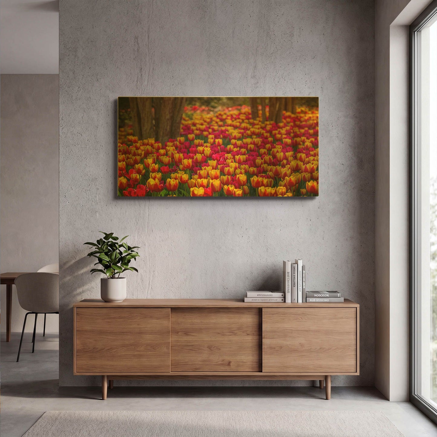 'Tulip Sea' By Jonathan Ross Gold Metal Wall Art