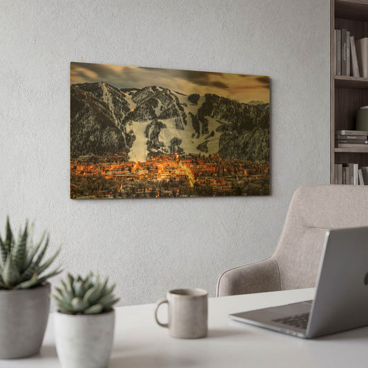 'Aspen Overlook' By Jonathan Ross Gold Metal Wall Art
