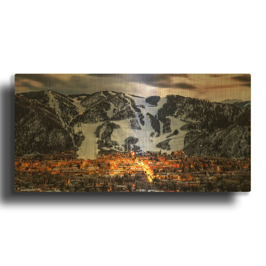 'Aspen Overlook' By Jonathan Ross Gold Metal Wall Art