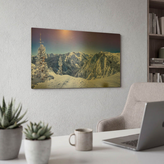 'Colorado Snow' By Jonathan Ross Gold Metal Wall Art