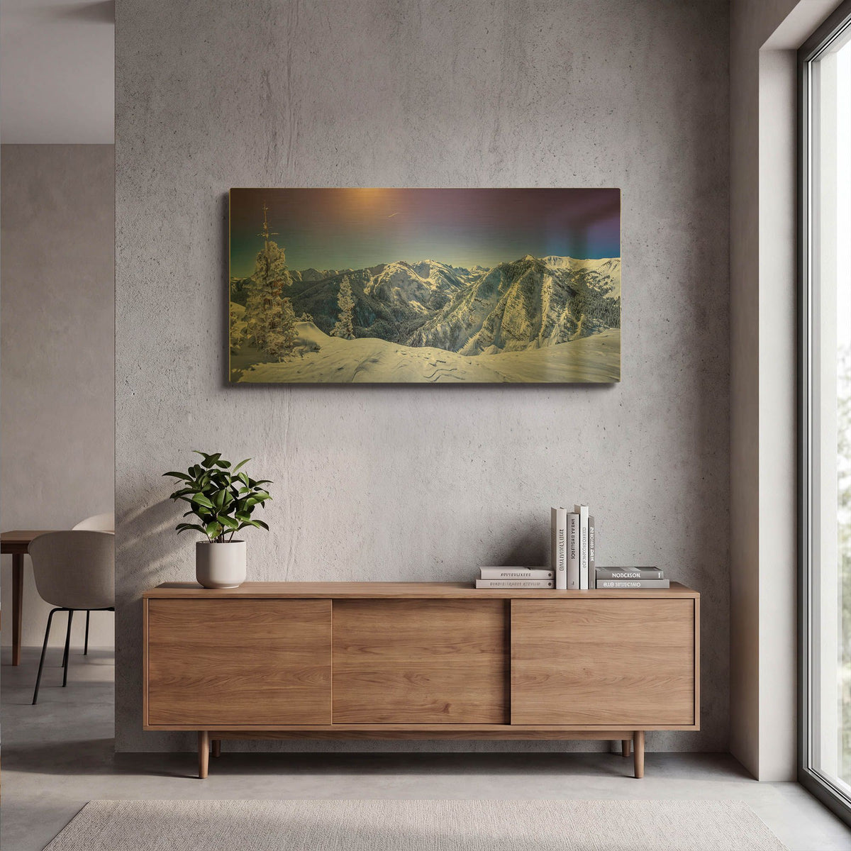 'Colorado Snow' By Jonathan Ross Gold Metal Wall Art